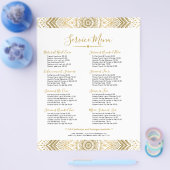 Gold on White  Paisley mandala Flyer (Enkel)