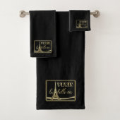 Gold op Black Paris Eiffel Tower Bad Handdoek (Insitu)
