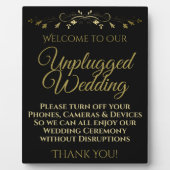 Gold op Black Unplugged Weddenplaque Fotoplaat (Voorkant)