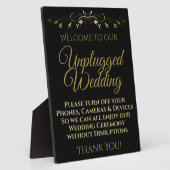 Gold op Black Unplugged Weddenplaque Fotoplaat (Zijkant)