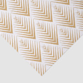 Gold op White Art Deco Fan Flowers Pattern Tissuepapier (Detail)