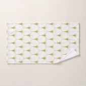 Gold op White Art Deco Geometric Pattern Bad Handdoek (Handdoek)