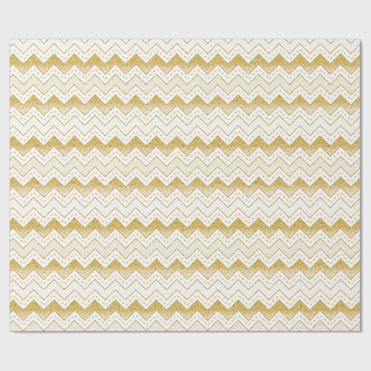 Gold op White Chevron Pattern Cadeaupapier (Vlak)