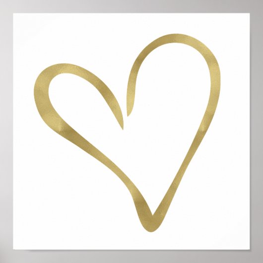 Gold Open Heart I Poster (Voorkant)