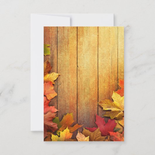 Gold Orange Green Automne Feuilles d'automne RSVP  (Dos)