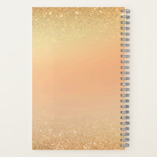 Gold & Orange Notebook with Sparkle Glam Aesthetic Notitieboek