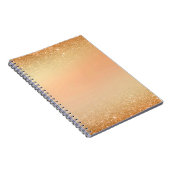 Gold & Orange Notebook with Sparkle Glam Aesthetic Notitieboek (Rechterzijde)