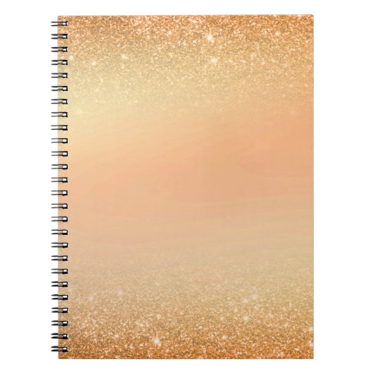 Gold & Orange Notebook with Sparkle Glam Aesthetic Notitieboek (Voorkant)