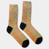 Gold Oranje Gellow Red Green Pattern Sokken (Rechts)