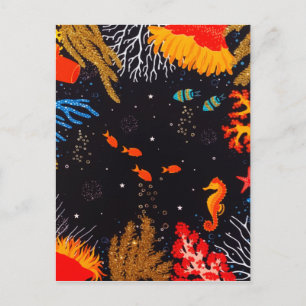 Gold Oranje tropische zomer onderwater Briefkaart