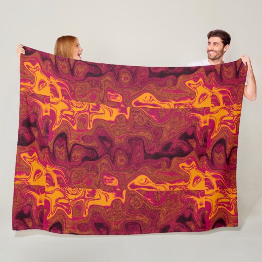 Gold Oranje vuursteen Fleece Deken (In situ)