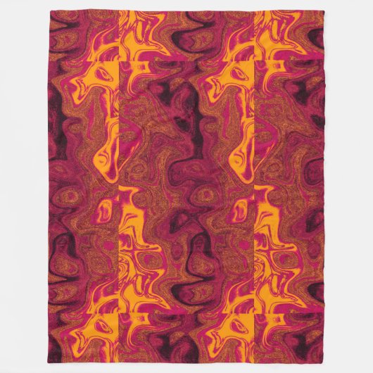 Gold Oranje vuursteen Fleece Deken (Voorkant)