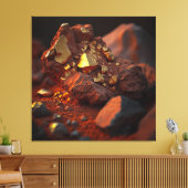 Gold Ore Close-up: Red Earth Canvas (Insitu (Woonkamer))