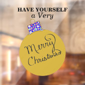 Gold Ornament Ball Merry kerst Raamsticker (Vel 2)