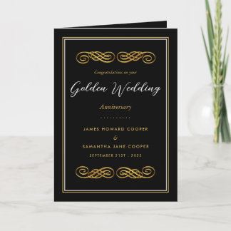 Gold Ornament Decor, 50 jaar Jubileum voor bruilof Kaart