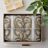  Gold Ornament Fleur de Lis Border Decoupage Tissuepapier (Geschenk)