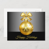 Gold Ornament Holiday Briefkaart (Voorkant / Achterkant)