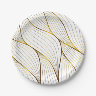 Gold ornament leaf papieren bordje