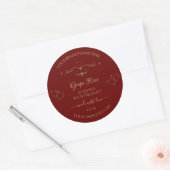 Gold Ornamental Hearts op Donkerrode etiketten van (Envelop)