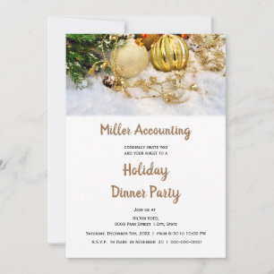 Gold Ornamenten Business Kerstfeestdag Kaart