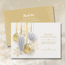 Gold Ornaments Business Hartelijk dank voor Kerstm