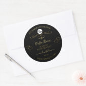 Gold Ornate Cute Hearts Black Product Étiquette Lo (Enveloppe)