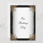 Gold Ornate Design sur Invitation Black & White (Dos)