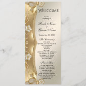 Gold Ornate Floral Wedding Programme (Devant)