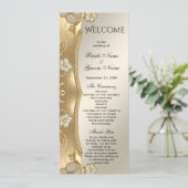Gold Ornate Floral Wedding Programme (Debout devant)