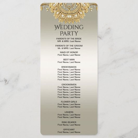 Gold Ornate Wedding Programme (Dos)
