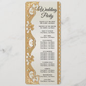 Gold Ornate White Pearls Programme de mariage (Dos)