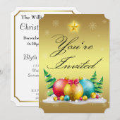 Gold Ornimental, vos invitations personnalisées de (Devant / Derrière)