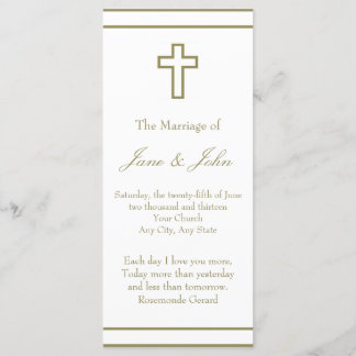 Gold Outline Cross Set Wedding Programma
