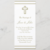 Gold Outline Cross Set Wedding Programma (Voorkant)