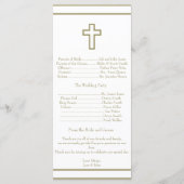 Gold Outline Heart Set Wedding Programme (Dos)