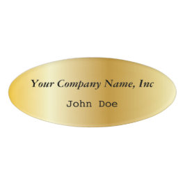 Gold Oval Employee Name Tag