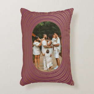 Gold Oval Lijst - Aangepast kerstfeest met foto's Accent Kussen