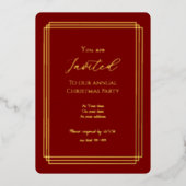 Gold Over Burgundy Foil Invitation Card (Recto)