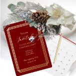 Gold Over Burgundy Foil Invitation Card<br><div class="desc">This Christmas invitation is both formal and simple. The clean line frames surround your event information in a minimalist style. Add a colorful cranberry red background  for more drama,  and here is an unforgettable card. Start your plans with beautiful invitations. Blessings.</div>