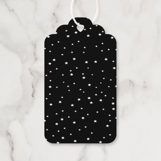 Gold Owl Ketting op Branch Stars op Black Cadeaulabels (Achterkant)