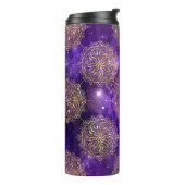 Gold & Paars Galaxy Dharma Mandala Pattern Thermosbeker (Gedraaid links)