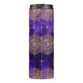 Gold & Paars Galaxy Dharma Mandala Pattern Thermosbeker (Achterkant)