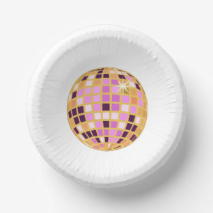 Gold Paars Retro Modern Disco Ball Papieren Kommen