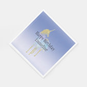 Gold Paarse Aqua Glitter Unicorn Servet (Hoek)