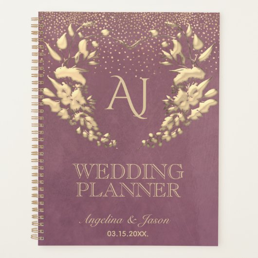 Gold Paarse bruiloft Planner (Voorkant)