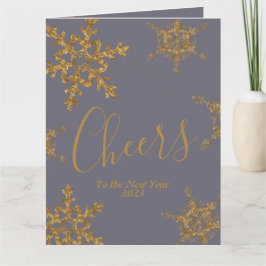 Gold Paarse Cheers naar het nieuwjaarsbedrijf Kaart