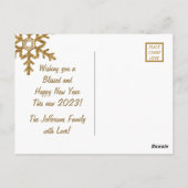 Gold Paarse Cheers op nieuwjaarsfoto Briefkaart (Achterkant)