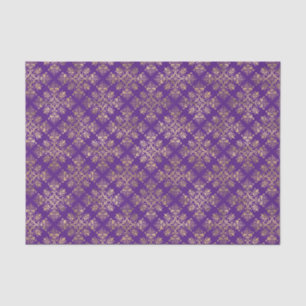 Gold Paarse Damask Tissuepapier