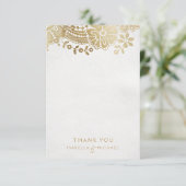 Gold paarse elegante bruidvlek bedankt (Staand voorkant)