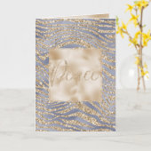 Gold Paarse Luxe Glitter Zebra Peace Kerstmis Kaart (Gele Bloem)